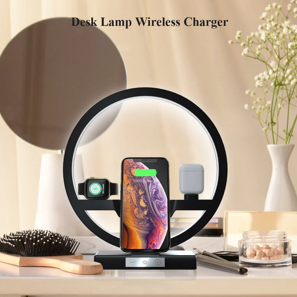 10W Black Wireless Phone Charger Stand W/ Touch Switch for Apple Watch/Headphones